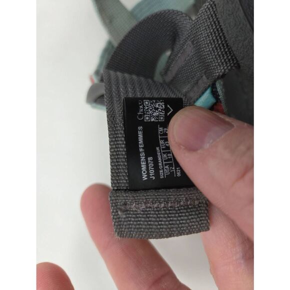 CHACO WOMENS SZ12 MEGA Z CLOUD STRAPPY SANDAL BUCKLE KALEIDO KATYDID COLORBLOCK - Picture 8 of 9